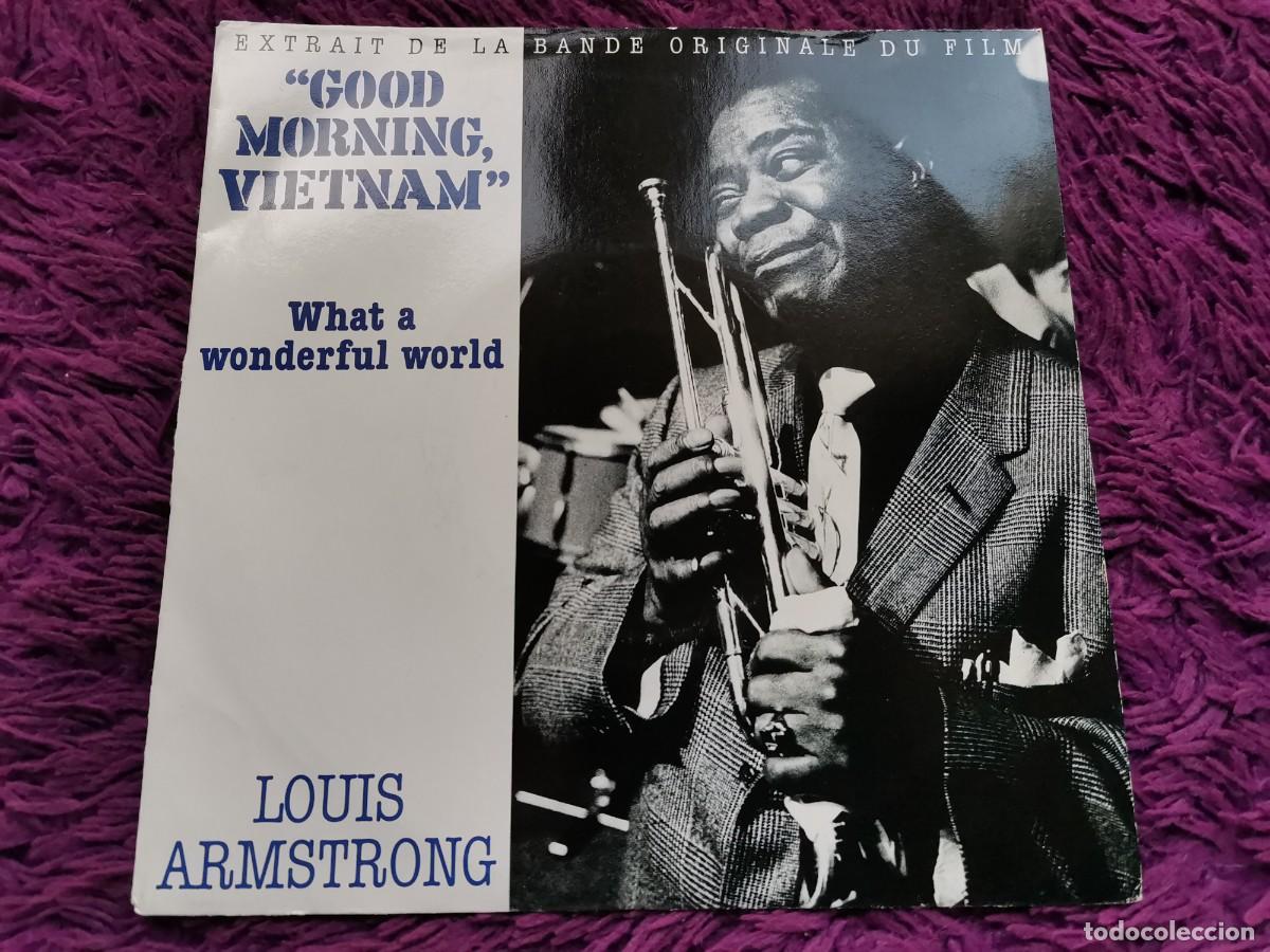 Disques de vinyle: Louis Armstrong - Good Morning Vietnam Vinilo 7&rdquo; Single 1988 France 390 295-7
