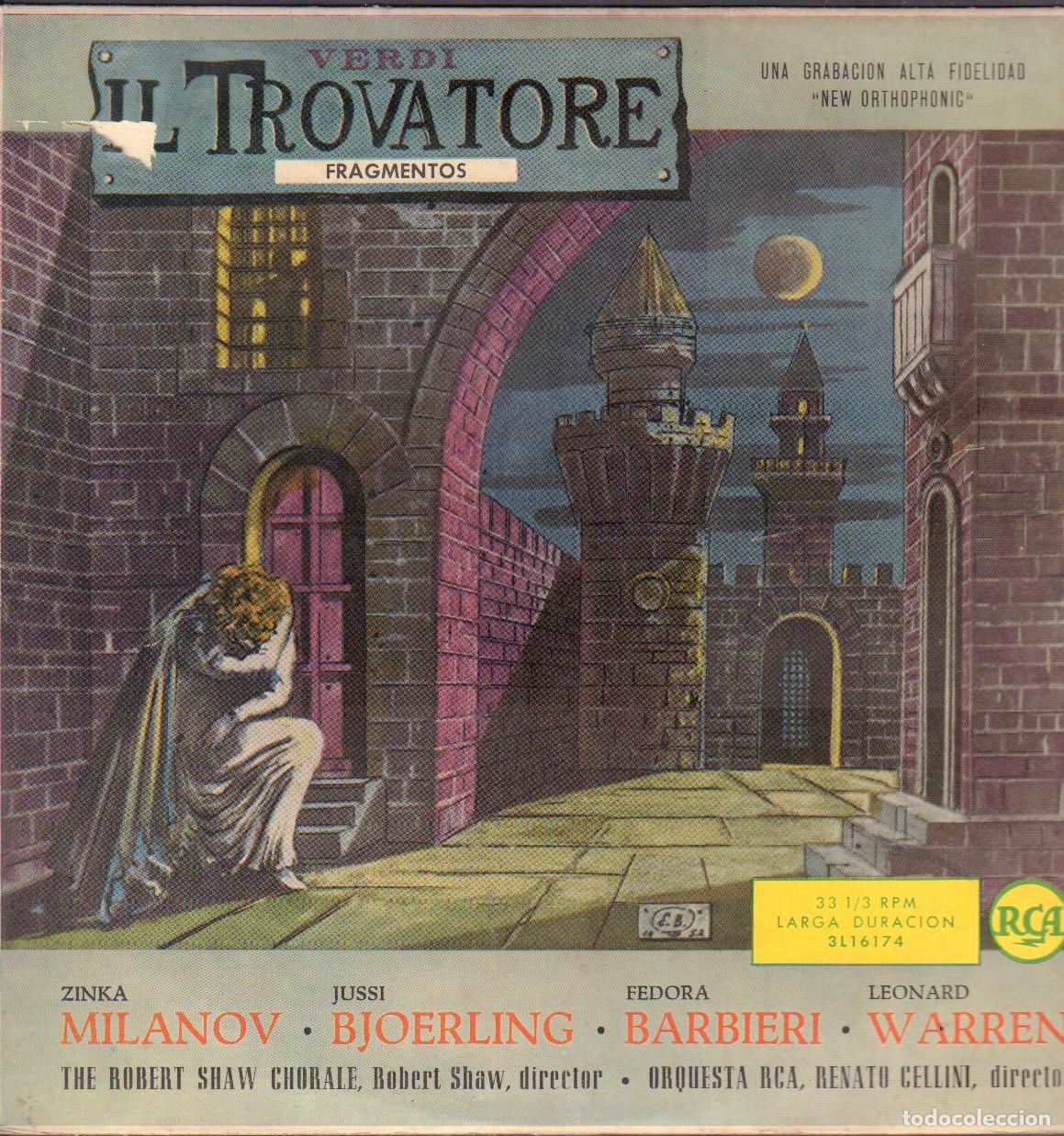 Discos de vinilo: VERDI - IL TROVATORE (FRAGMENTOS) - ZINKA MILANOV, JUSSI BJOERLING.../ LP RCA RF-26969