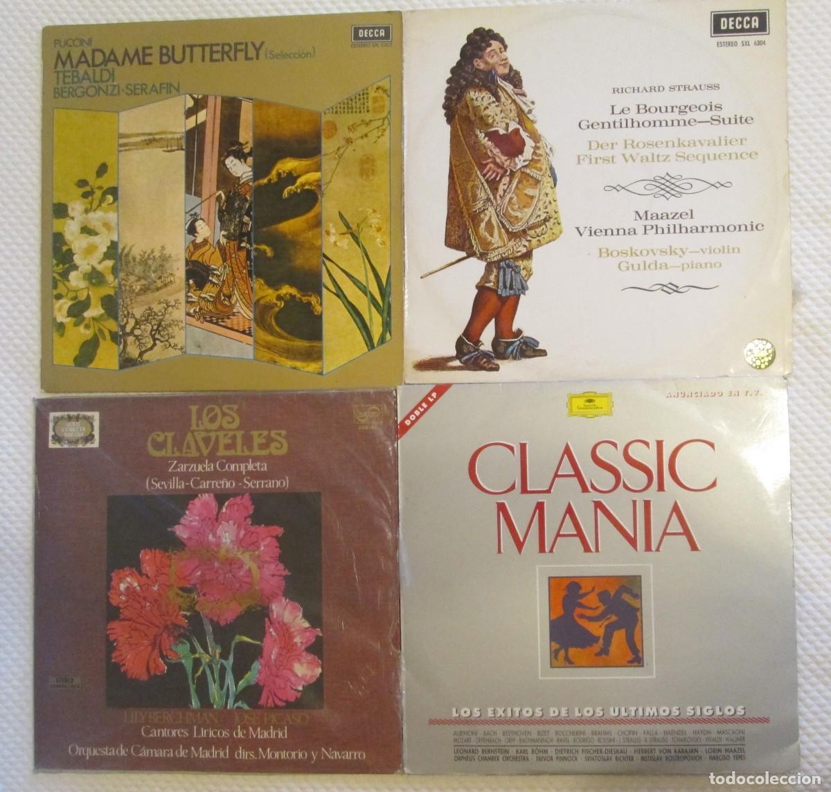 Disques de vinyle: Cuatro discos: Madame Futterfly, El Burgues Gentilhombre, Classic Man&iacute;a y Los Claveles