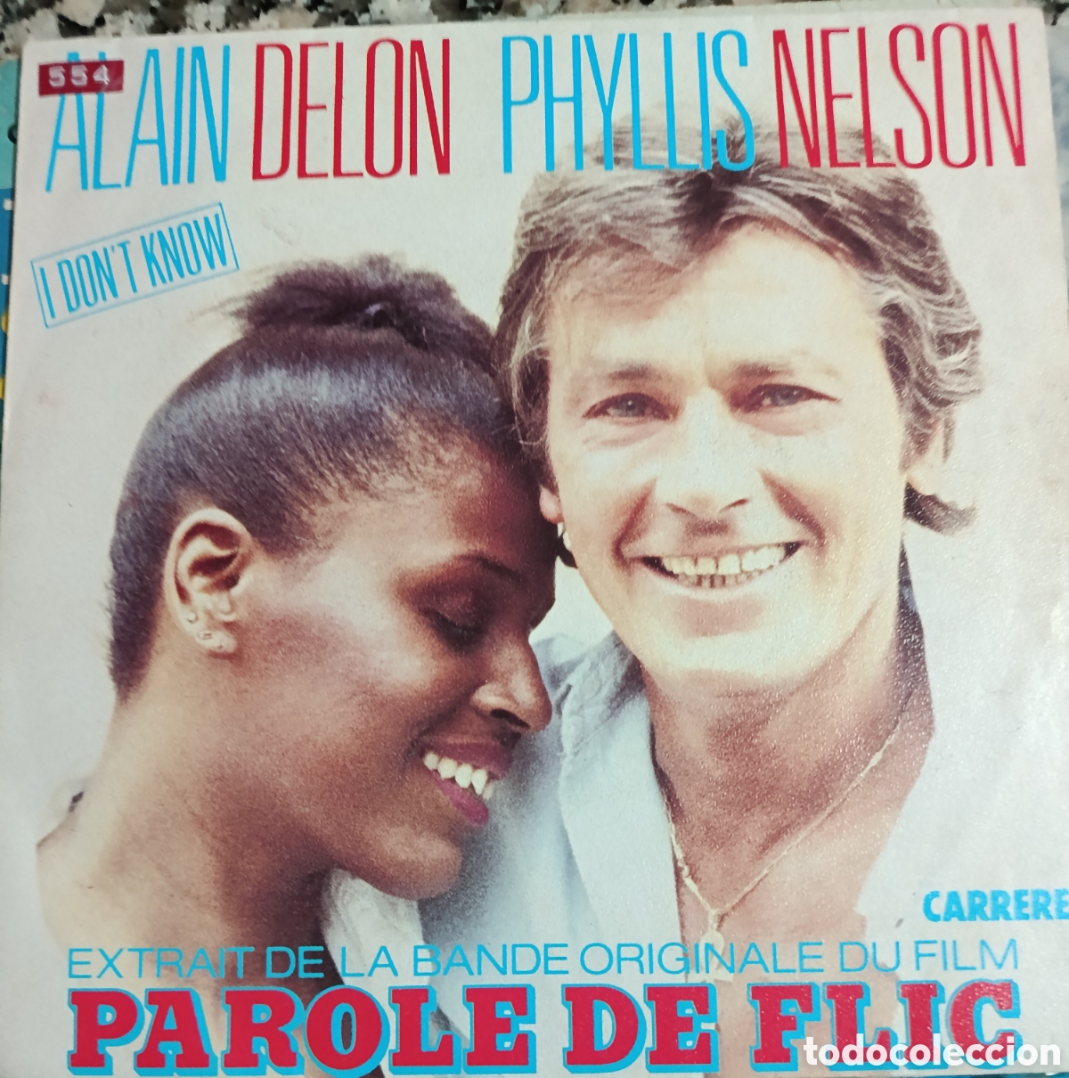 Discos de vinilo: Alain Delon single sello Carrere editado en Francia a&ntilde;o 1985.