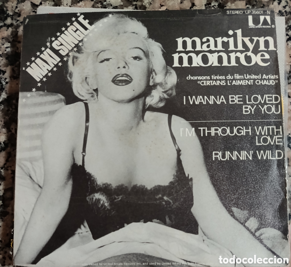 Discos de vinilo: Marilyn Monroe single sello United Artist editado en Francia...