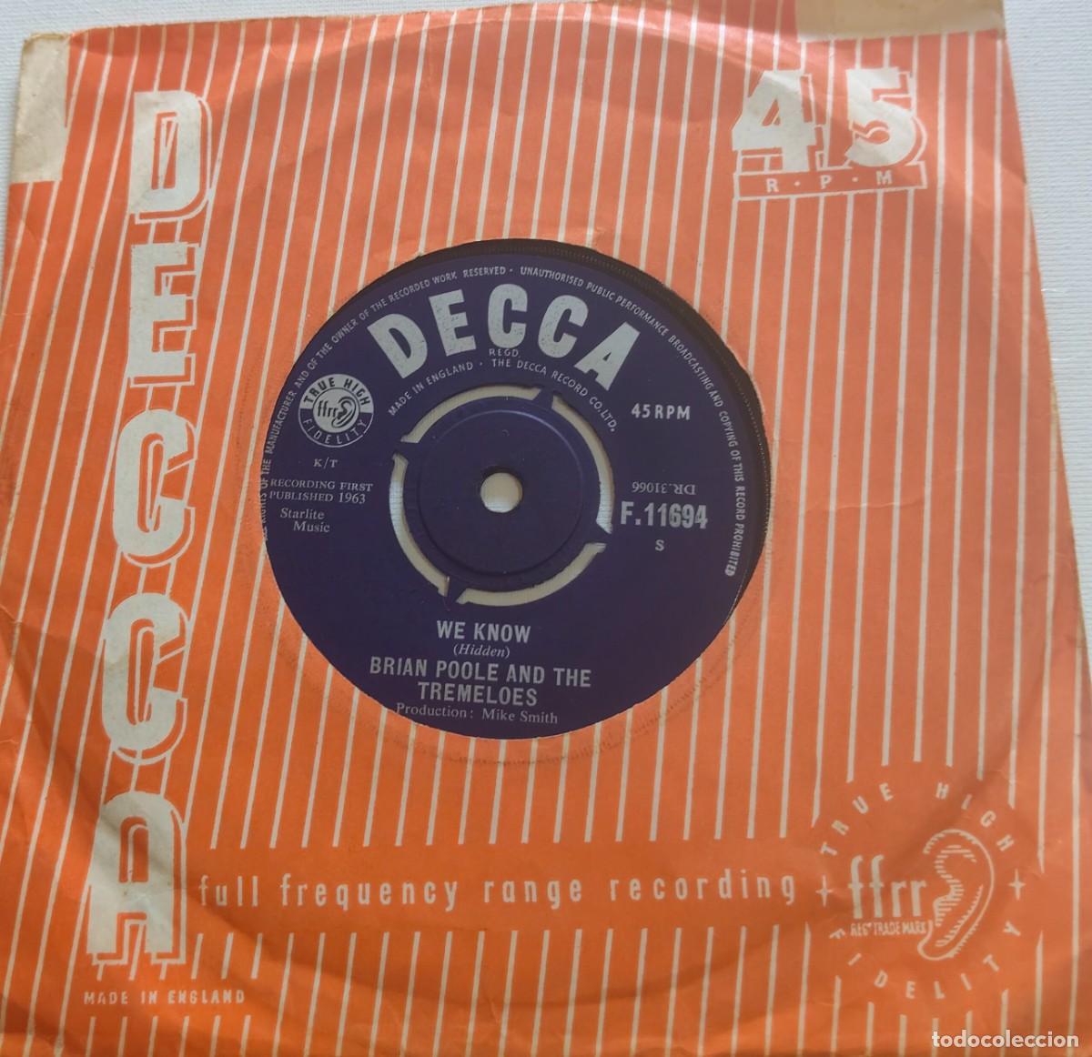 Discos de vinilo: BRIAN POOLE AND THE TREMELOES-TWIST AND SHOUT/WE KNOW-PEDIDO MINIMO 11 EUROS