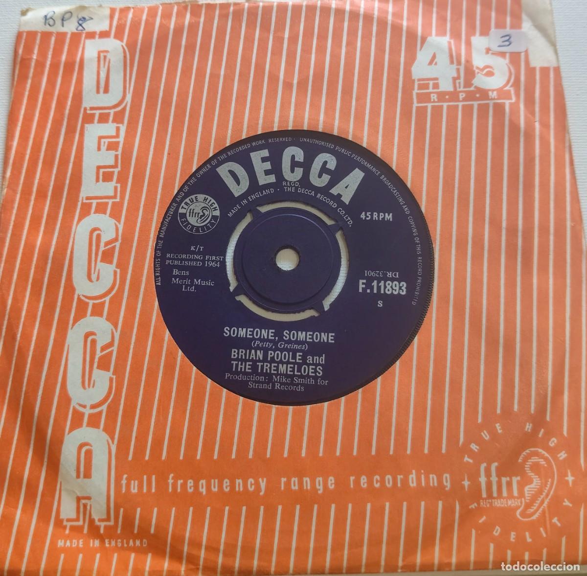 Discos de vinilo: BRIAN POOLE AND THE TREMELOES-SOMEONE SOMEONE-PEDIDO MINIMO 11 EUROS