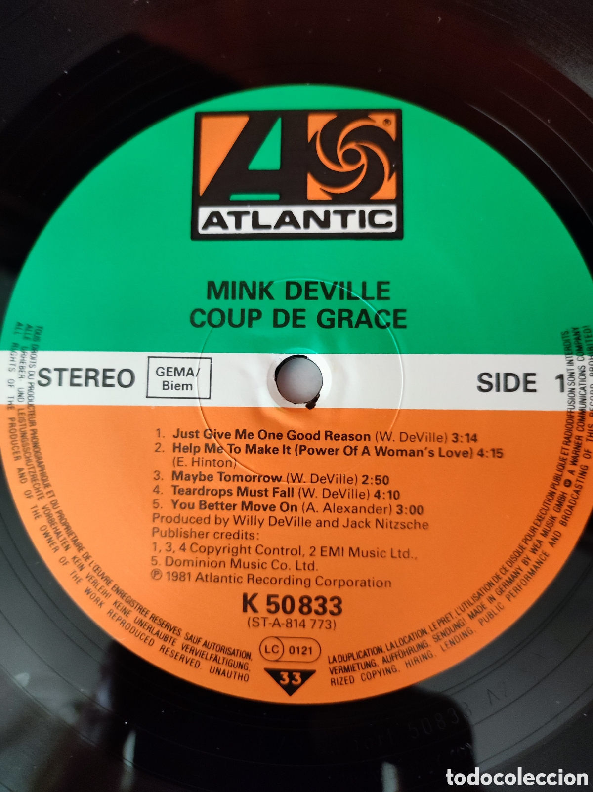 Discos de vinilo: MINK DEVILLE - COUP DE GRACE - Foto 3