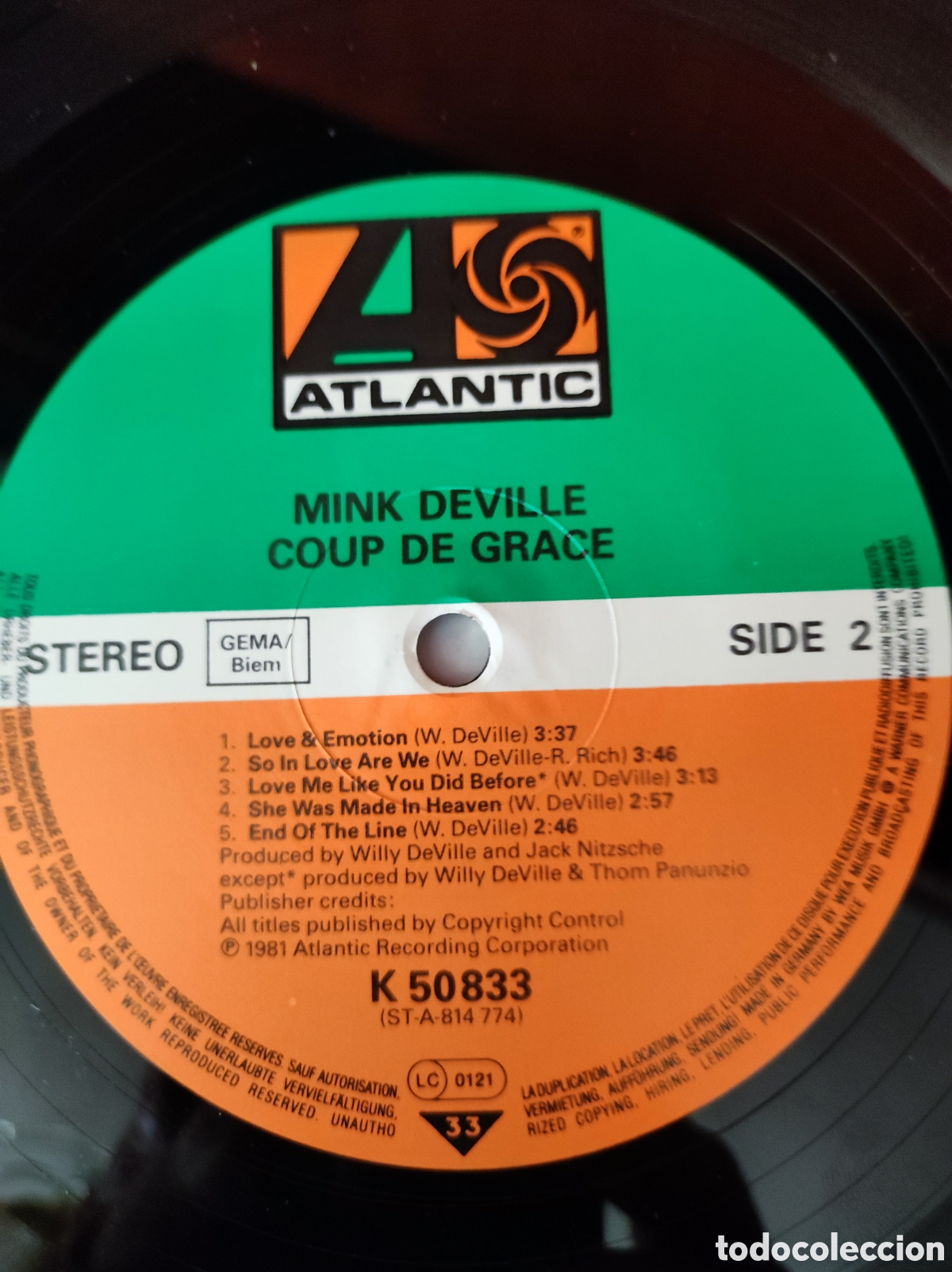 Discos de vinilo: MINK DEVILLE - COUP DE GRACE - Foto 4