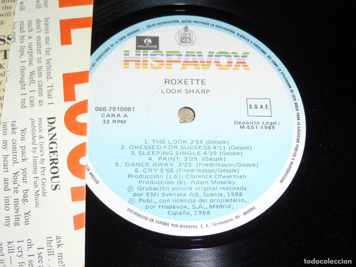 Discos de vinilo: ROXETTE - LOOK SHARP (SPAIN 1989) - Foto 3