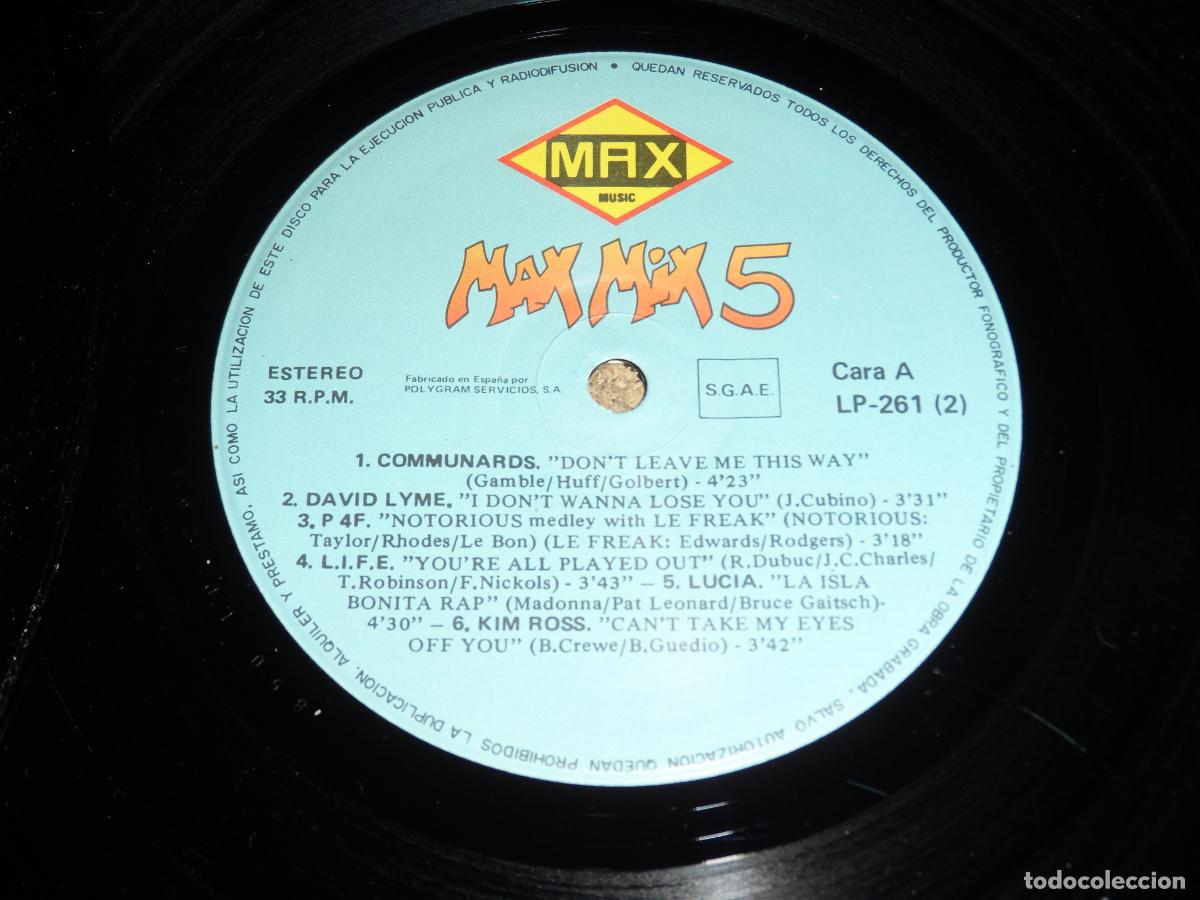 Discos de vinilo: Varios - Max Mix 5 (1 Parte) (SPAIN 1987) (2 LPS) - Foto 5