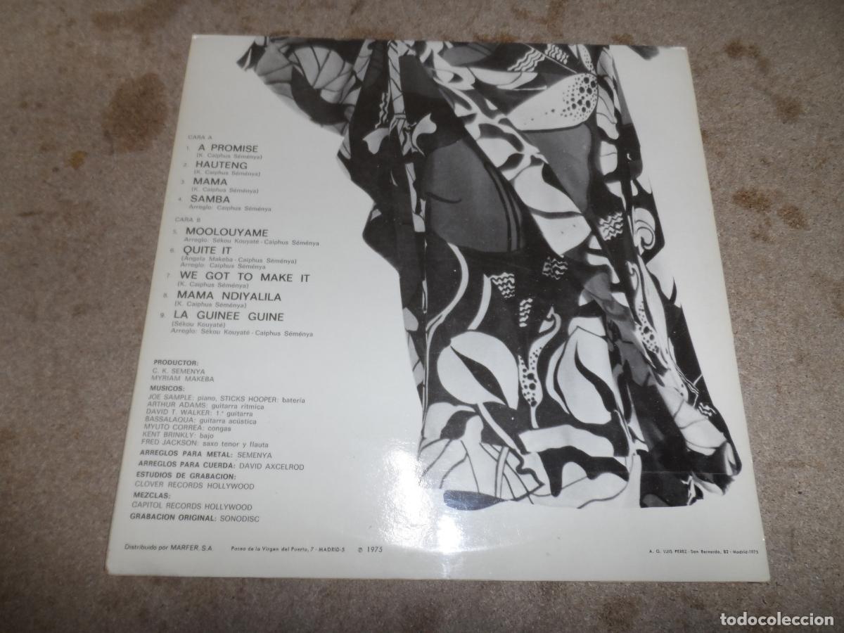 Discos de vinilo: MIRIAM MAKEBA - MYRIAM MAKEBA (SPAIN 1975) - Foto 2