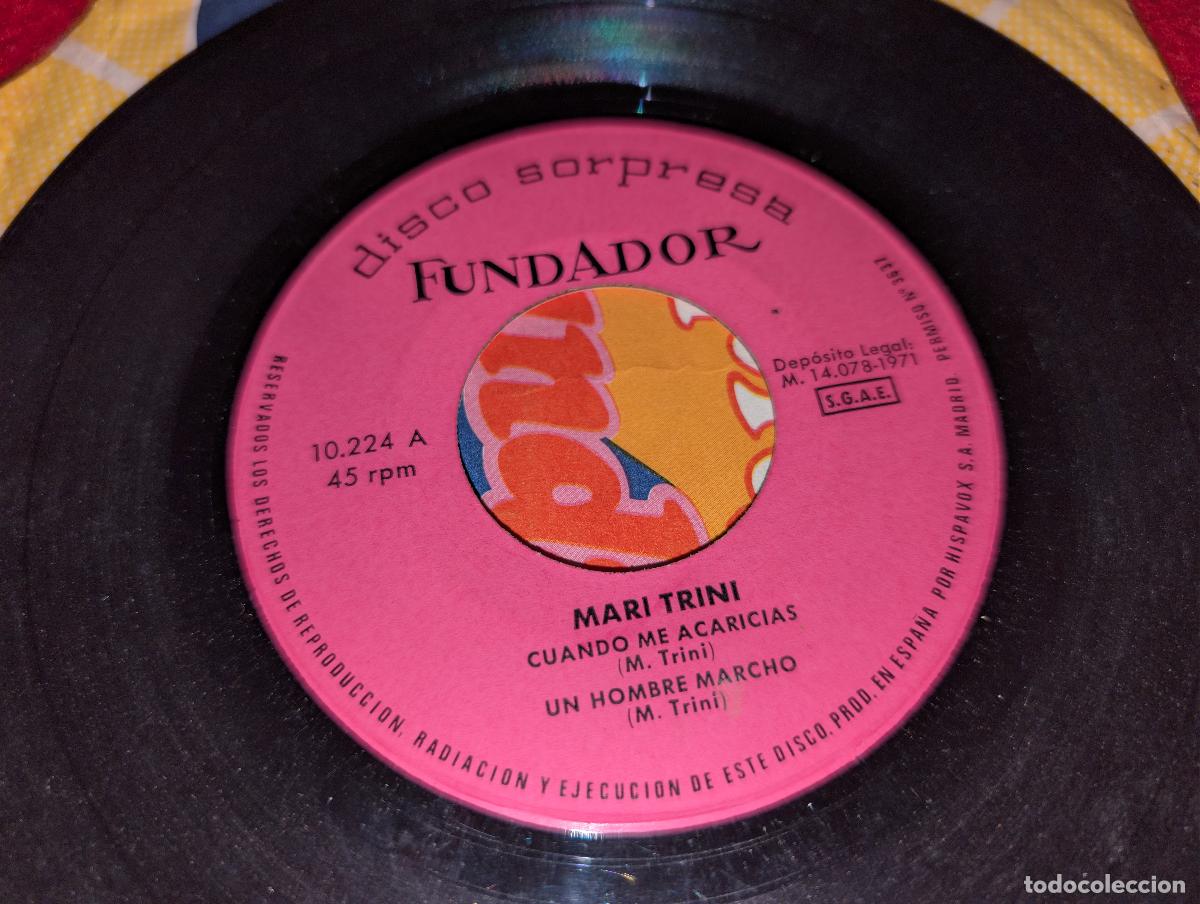 Discos de vinilo: MARI TRINI Cuando me acaricias/Un hombre marcho +2 EP 7'' 1971 Fundador 10224