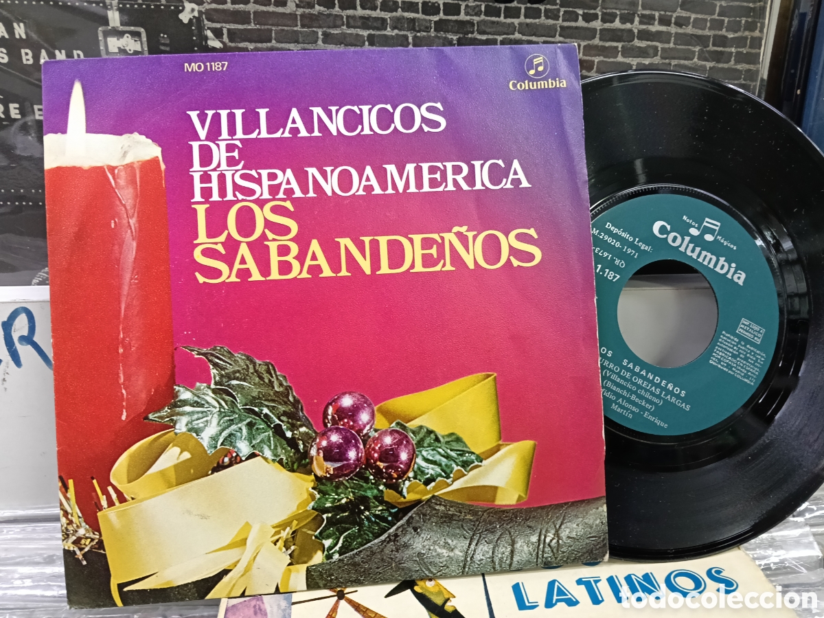 Discos de vinilo: Sabande&ntilde;os single villancicos Hispanoam&eacute;rica el burro de orejas largas 1971