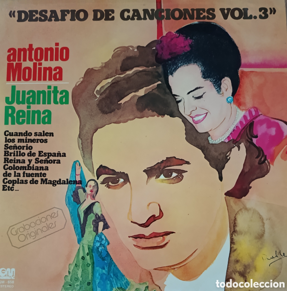 Discos de vinilo: Antonio Molina y Juanita Reina Lp sello Gramusic editado en Espa&ntilde;a a&ntilde;o 1977.