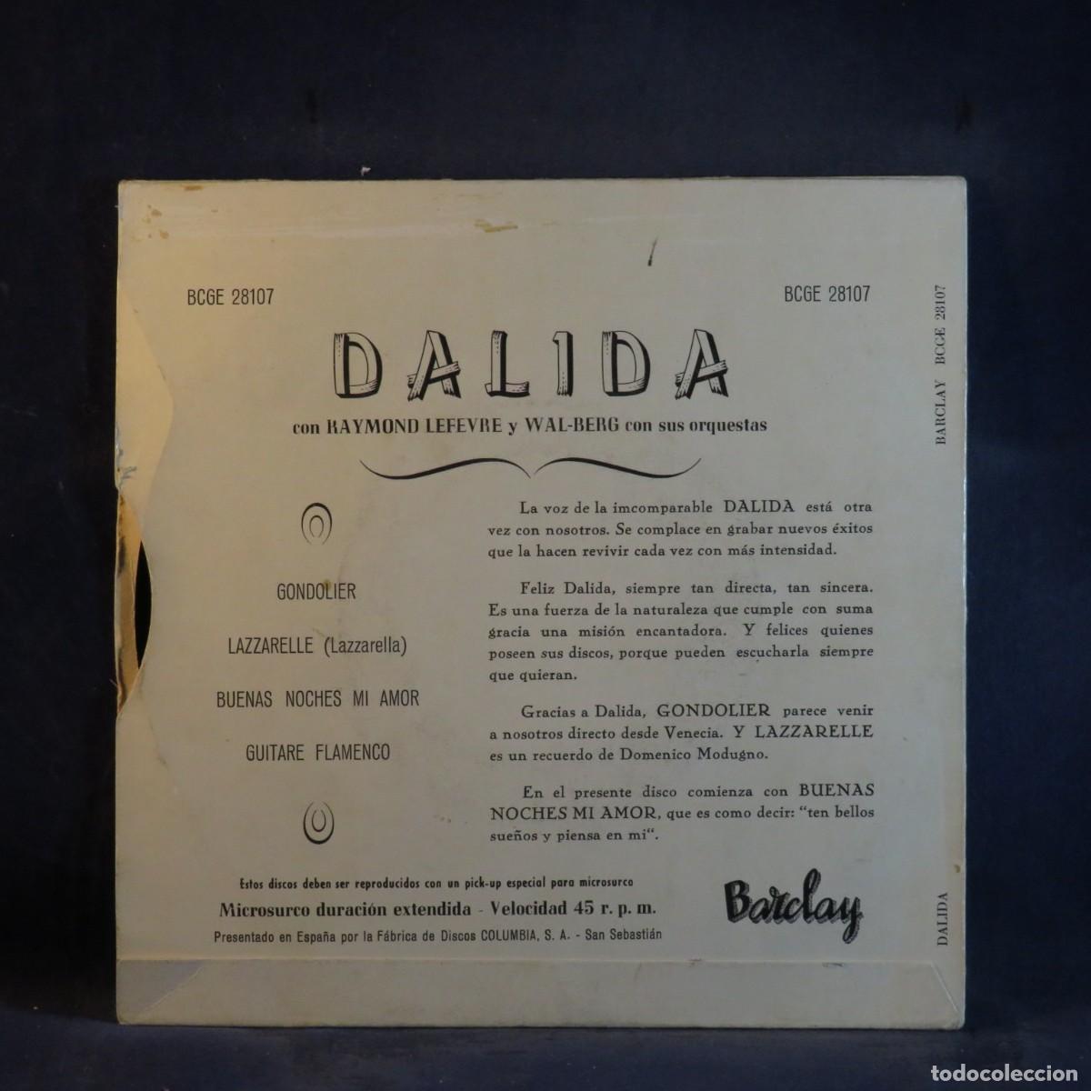 Discos de vinilo: DALIDA &ndash; GONDOLIER - EP - Foto 2
