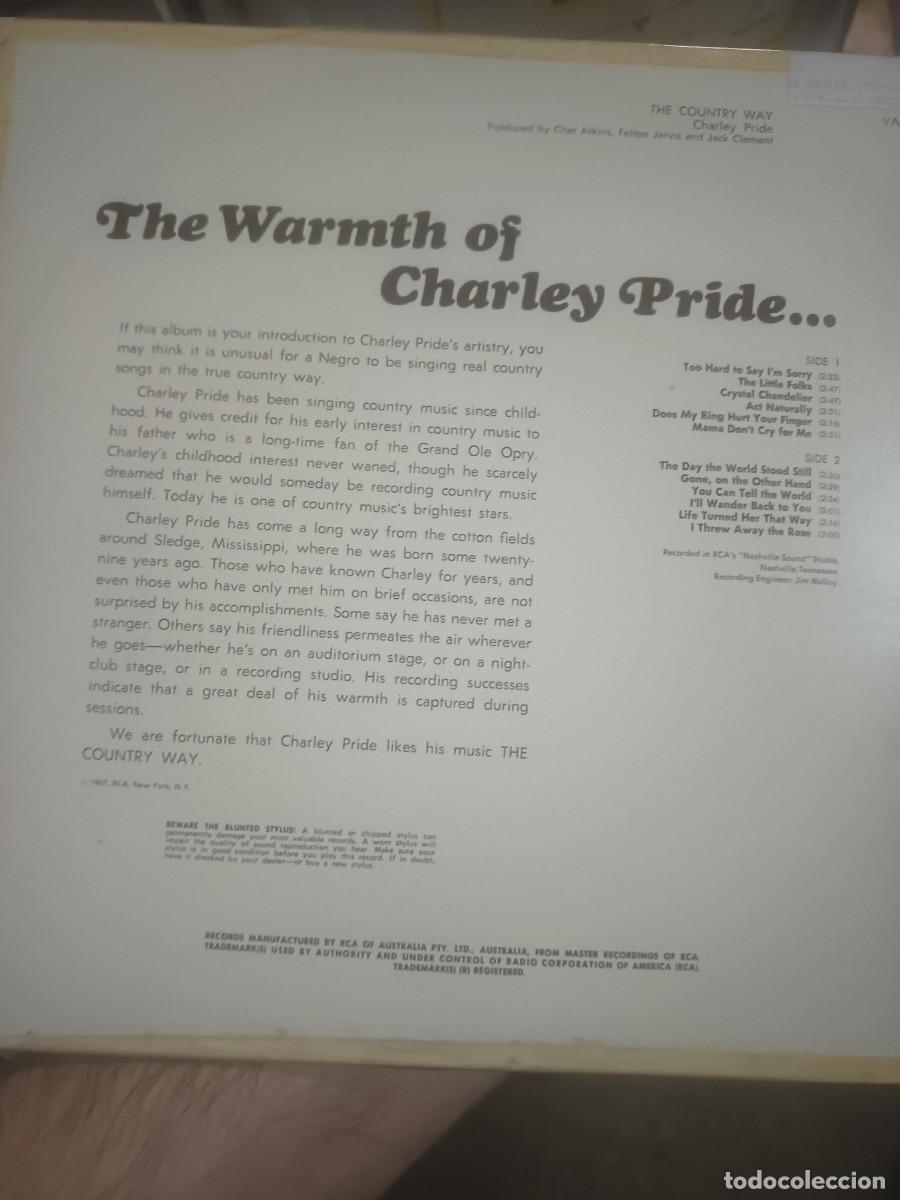 Discos de vinilo: DISCO LP CHARLEY PRIDE,( THE COUNTRY WAY)