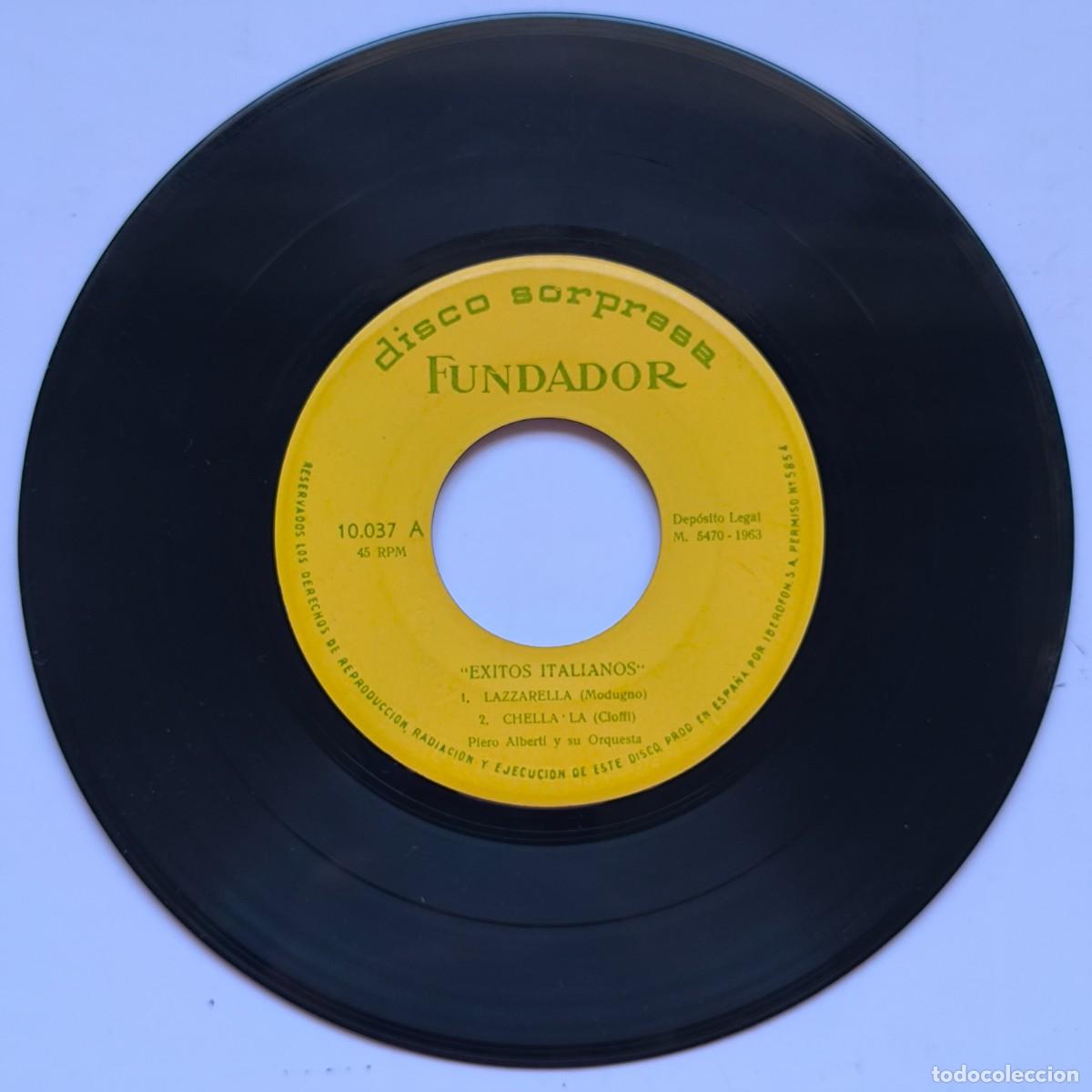 Discos de vinilo: Vinilo Piero Alberti y su Orquesta &ndash; &Eacute;xitos Italianos &ndash; Single 45 RPM &ndash; Disco Sorpresa Fundador
