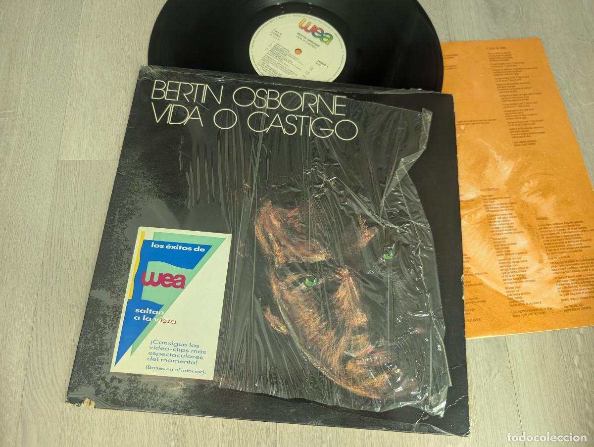 Discos de vinil: BERTIN OSBORNE - VIDA O CASTIGO ..LP DE WEA ..1&ordf; EDICION CON LETRAS DE 1988 - BUEN ESTADO