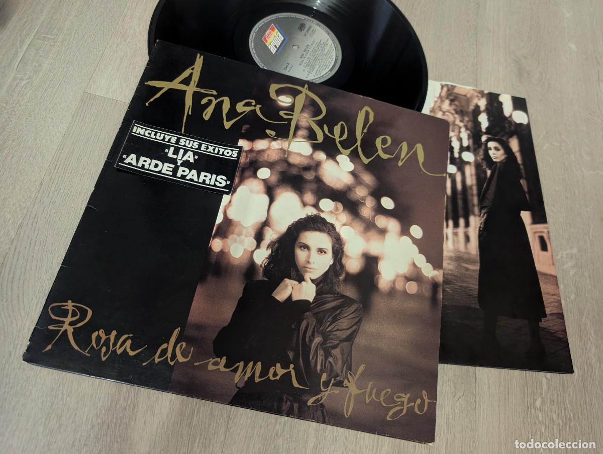 Discos de vinilo: ANA BELEN - ROSA DE AMOR Y FUEGO..LP DE BMG - CON LETRAS - 1989 ..INCLUYE.. LIA , ARDE PARIS .. ETC