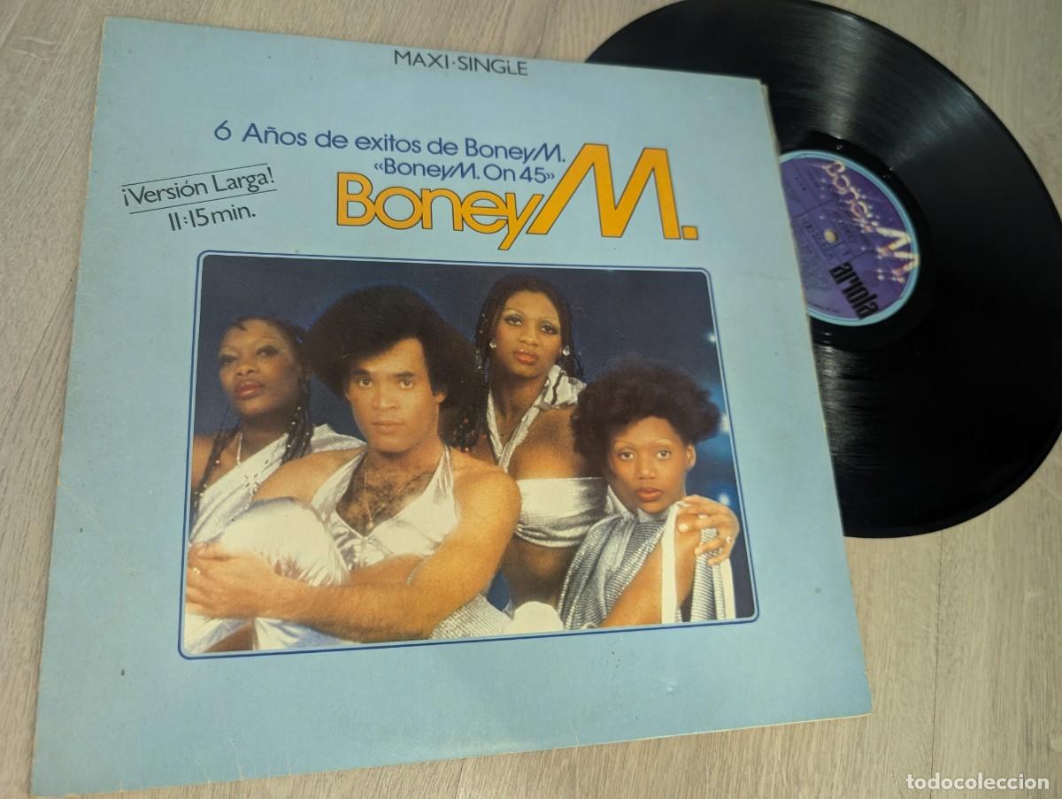 Discos de vinilo: BONEY M - 6 A&Ntilde;OS DE EXITOS ( boney m On 45 ).MAXISINGLE VERSION LARGA - 1982 - ARIOLA - ED. ESPA&Ntilde;OL
