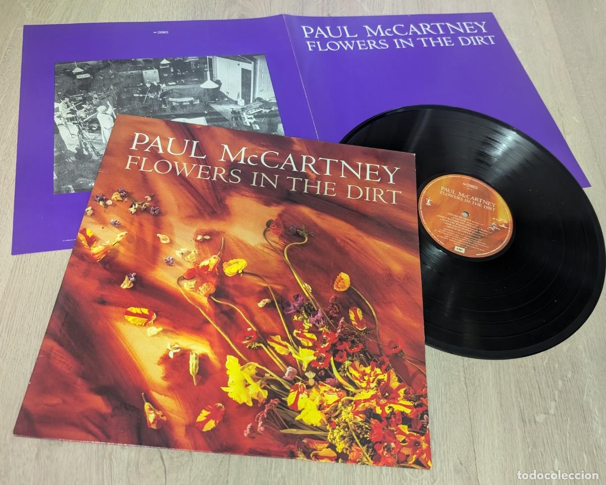 Discos de vinilo: PAUL McCARTNEY ( THE BEATLES )- FLOWERS IN THE DIRT ..LP EMI CON LETRAS ..1&ordf; ED. ESPA&Ntilde;OLA DE 1989