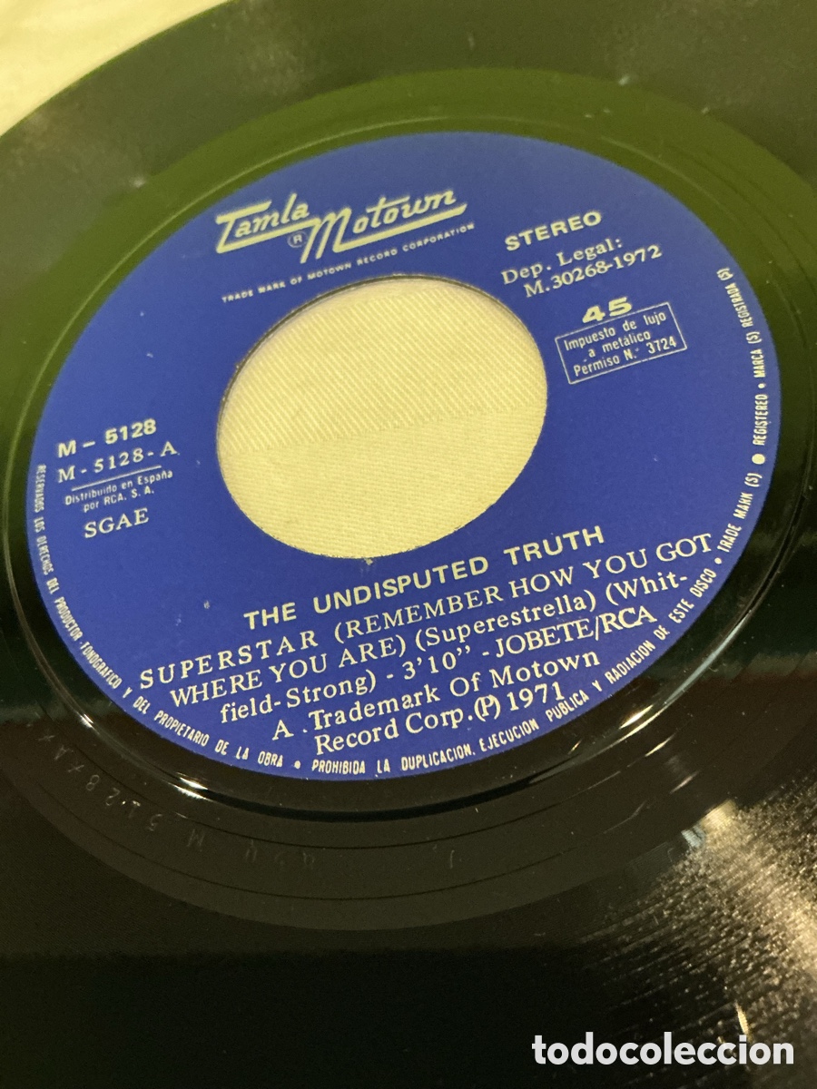 Discos de vinilo: THE UNDISPUTED TRUTH &ndash; SUPERSTAR &ndash; SINGLE 1972 - Foto 3