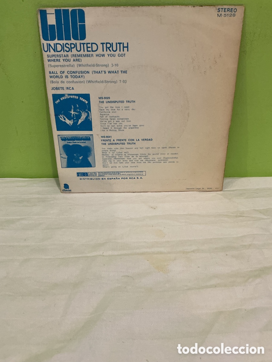 Discos de vinilo: THE UNDISPUTED TRUTH &ndash; SUPERSTAR &ndash; SINGLE 1972 - Foto 6
