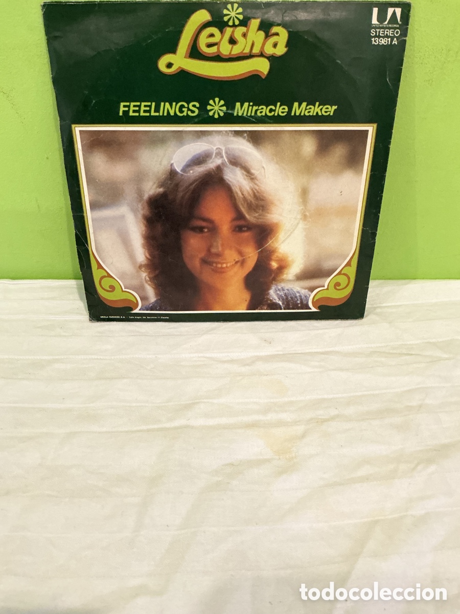 Discos de vinilo: LEISHA &ndash; FEELINGS / MIRACLE MAKER &ndash; SINGLE 1975 - Foto 6