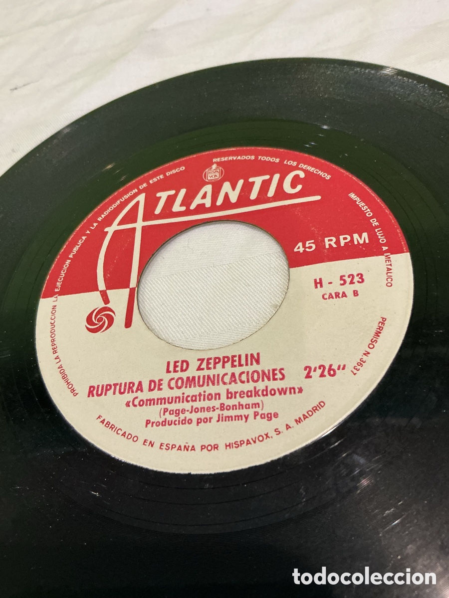 Discos de vinilo: LED ZEPPELIN &ndash; MUCH&Iacute;SIMO AMOR &ndash; SINGLE ESPA&Ntilde;OL - Foto 3