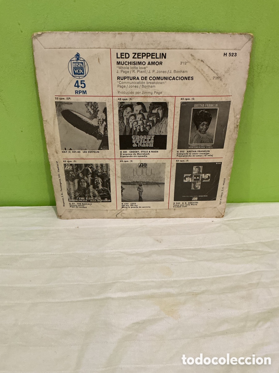 Discos de vinilo: LED ZEPPELIN &ndash; MUCH&Iacute;SIMO AMOR &ndash; SINGLE ESPA&Ntilde;OL - Foto 5