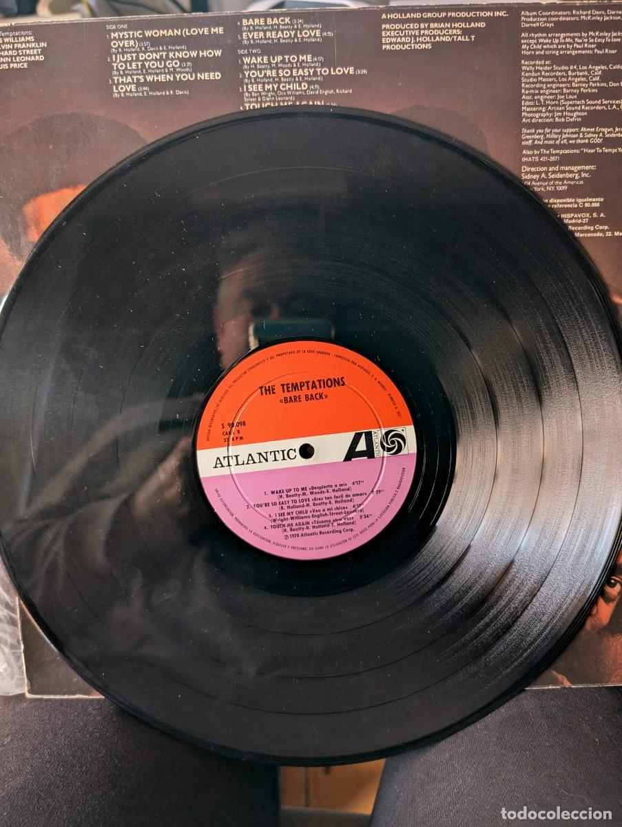 Discos de vinilo: The Temptations Bare Back LP (1978) Soul Disco - Foto 3