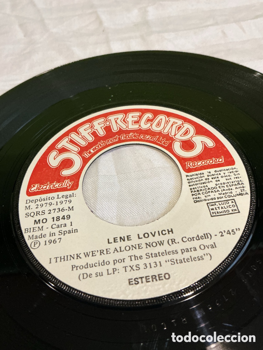 Discos de vinilo: LENE LOVICH &ndash; I THINK WE&rsquo;RE ALONE NOW &ndash; SINGLE &ndash; 1979 - Foto 4