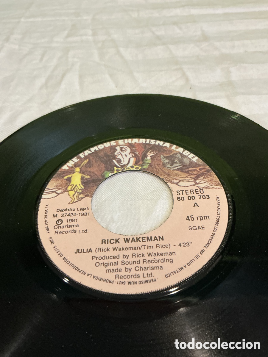 Discos de vinilo: THE RICK WAKEMAN BAND &ndash; JULIA &ndash; SINGLE &ndash; 1981 - Foto 4