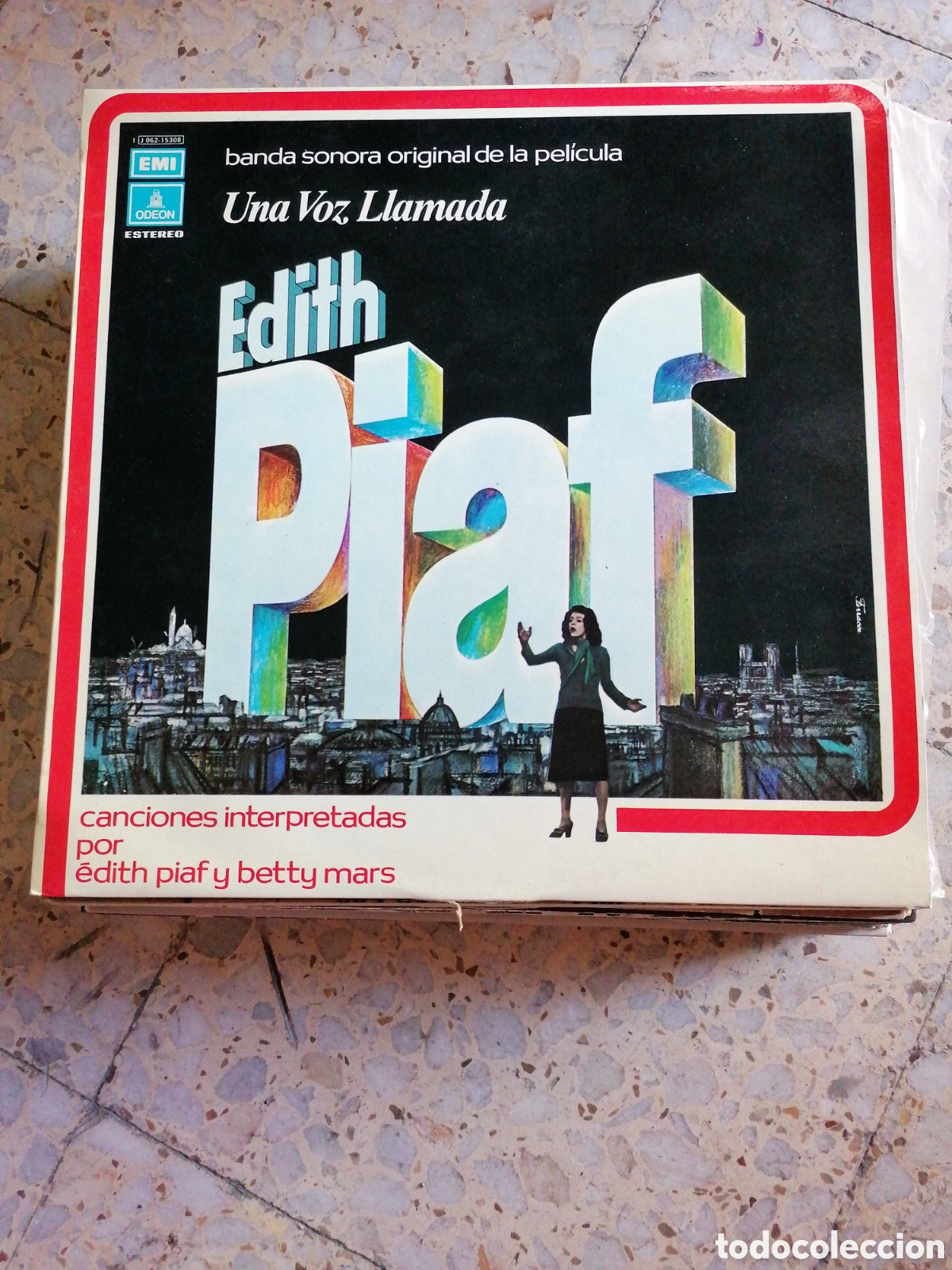 Vinyl records: LP UNA VOZ LLAMADA EDITH PIAF BSO 1974 ESPA&Ntilde;A EX