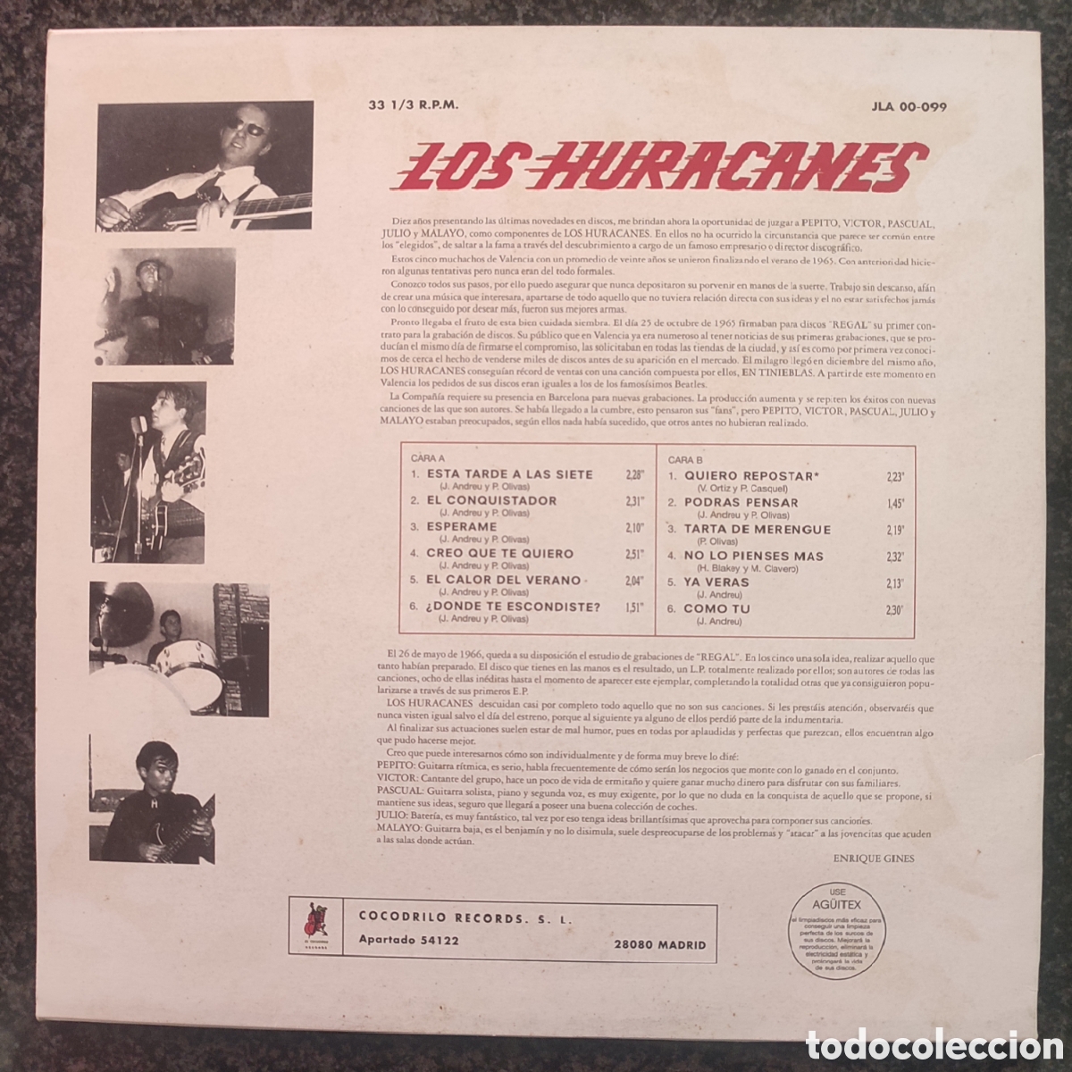 Discos de vinilo: Lp Los Huracanes, Los Huracanes - Foto 2