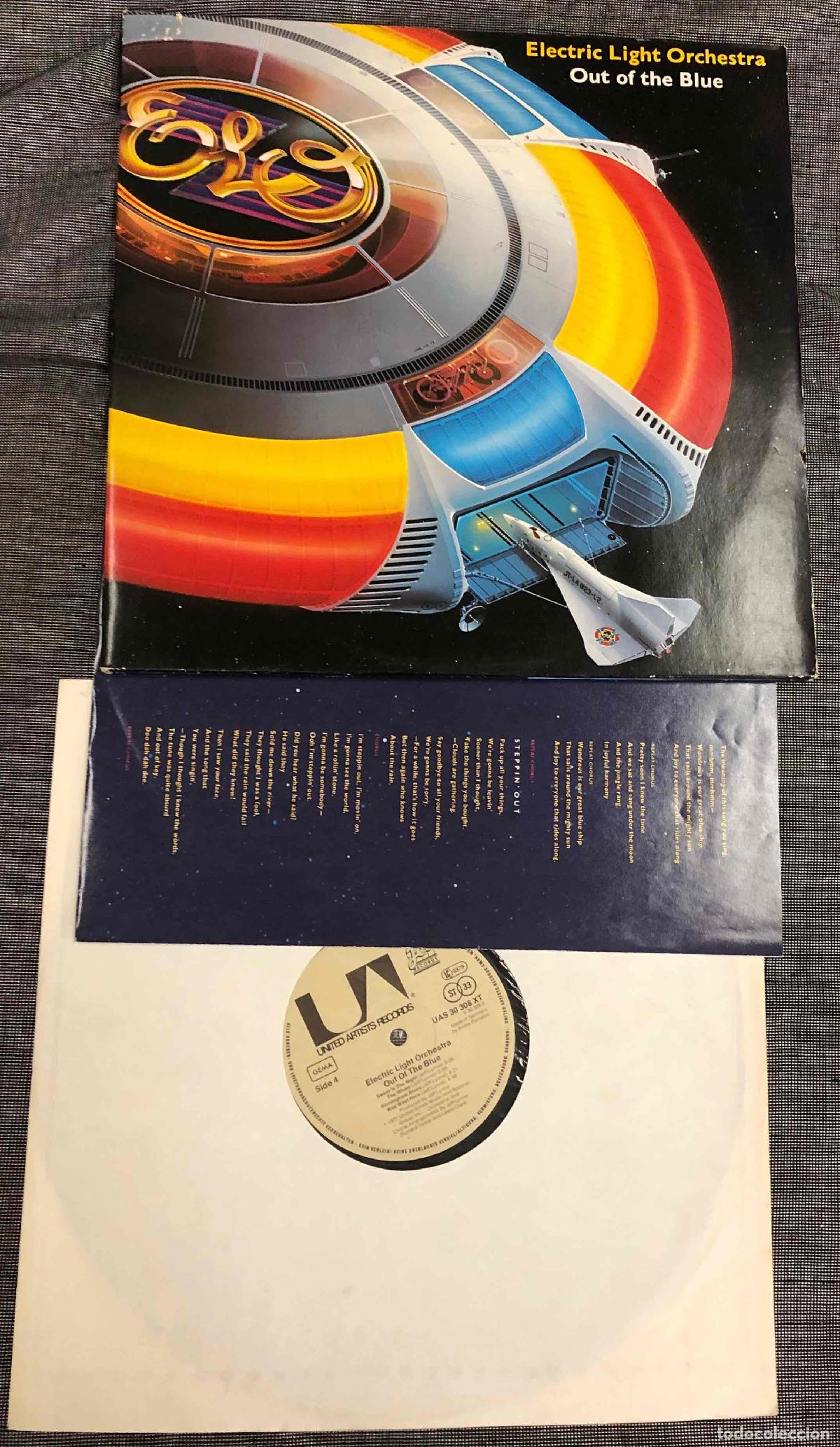Discos de vinilo: 2 LP ELECTRIC LIGHT ORCHESTRA OUT OF THE BLUE. COMPLETO, CON POSTER, RECORTABLE. ARIOLA GERMANY 1977
