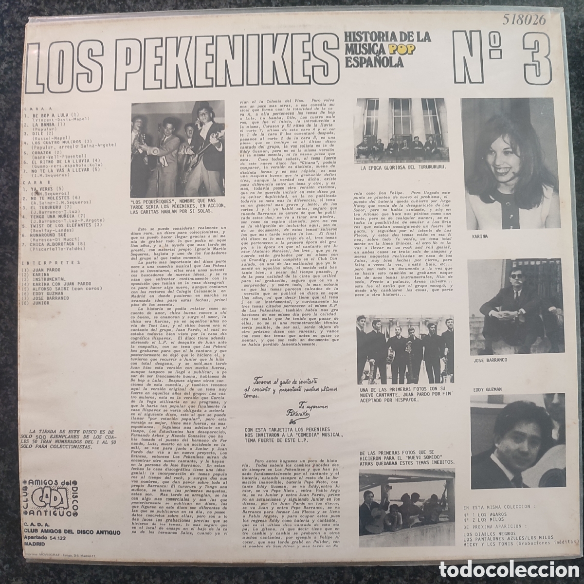 Discos de vinilo: Lp Los Pekenikes, Primera &Eacute;poca - Foto 2
