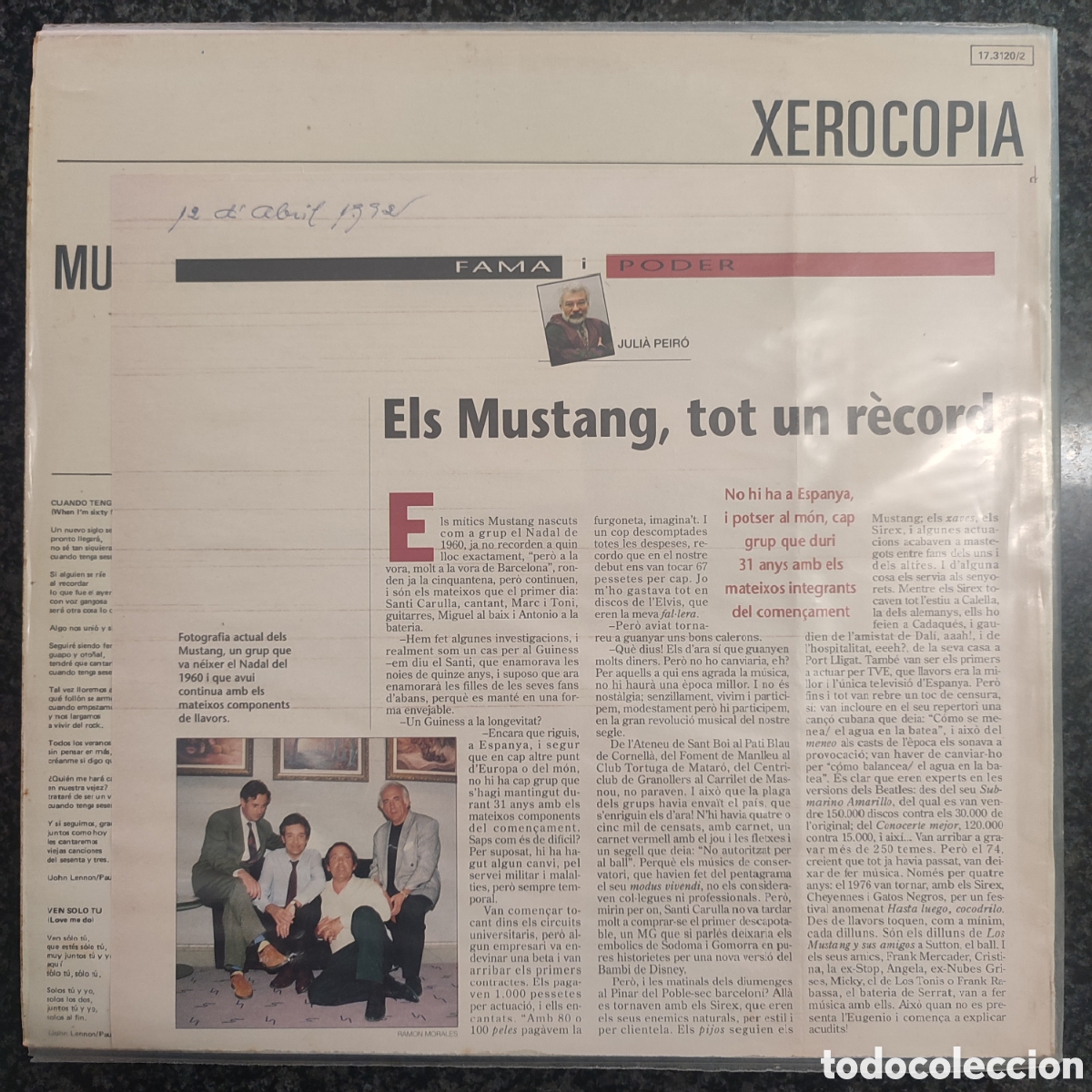 Discos de vinilo: Lp de Los Mustang, Xerocopia&Ccedil; - Foto 2