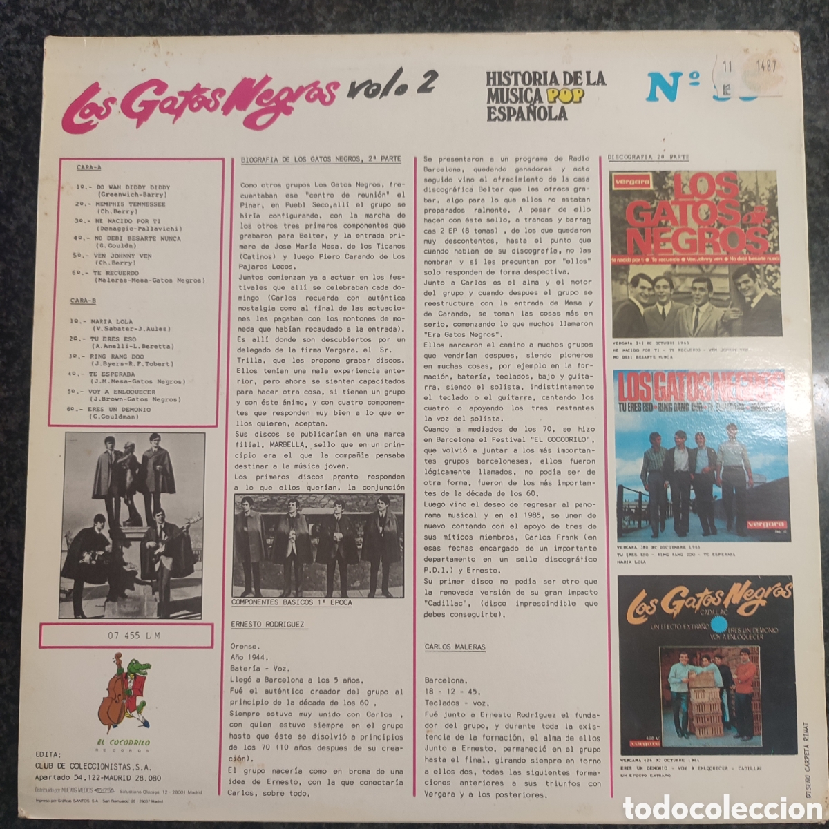 Discos de vinilo: Lp de Los Gatos Negros. Vol 2 - Foto 2
