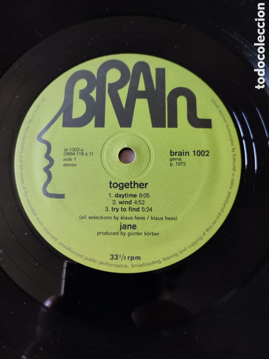 Discos de vinilo: JANE - TOGETHER (1972) - Foto 5