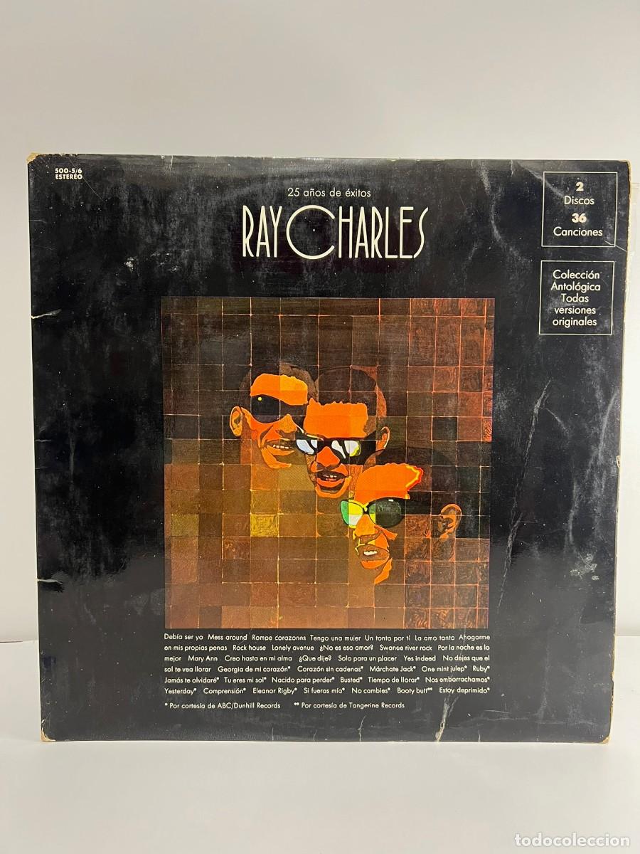 Discos de vinilo: RAY CHARLES (LP) 25 A&Ntilde;OS DE EXITOS - A&Ntilde;O 1971 - DOBLE DISCO PORTADA ABIERTA