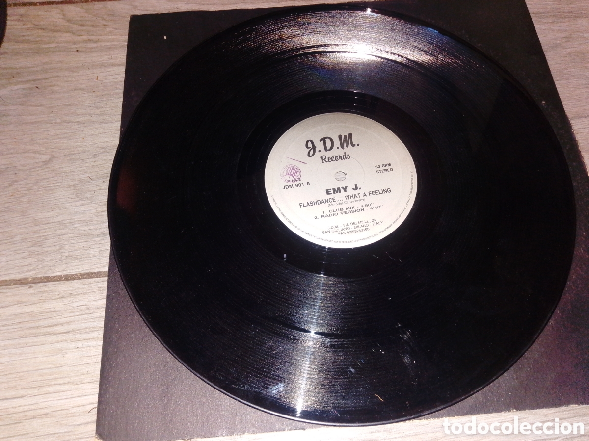 Discos de vinilo: EMY J. - FLASH DANCE WHAT A FEELING - MAXI - ITALIA - J.D.M. RECORDS - LV -