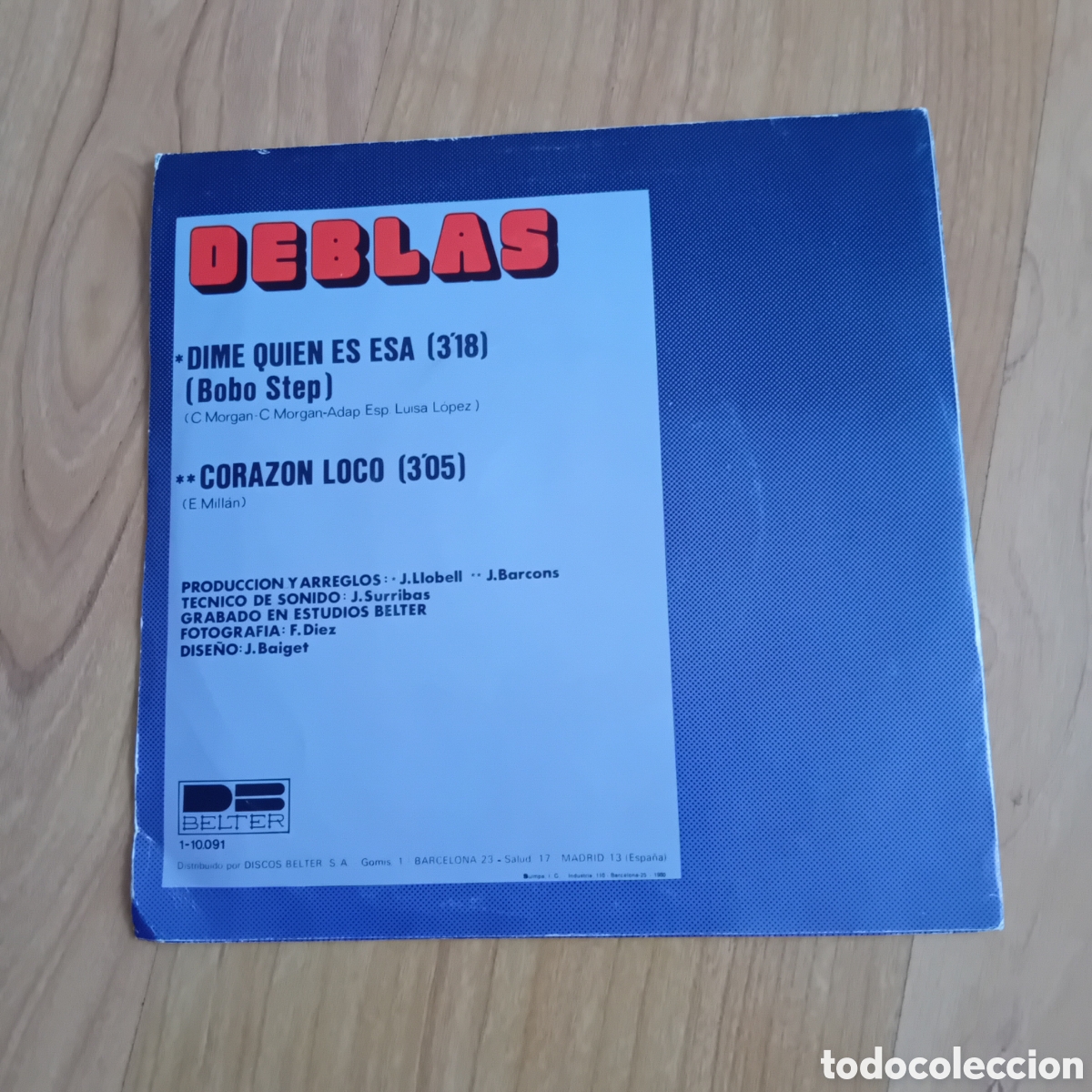 Discos de vinilo: DEBLAS. DIME QUIEN ES ESA - Foto 2