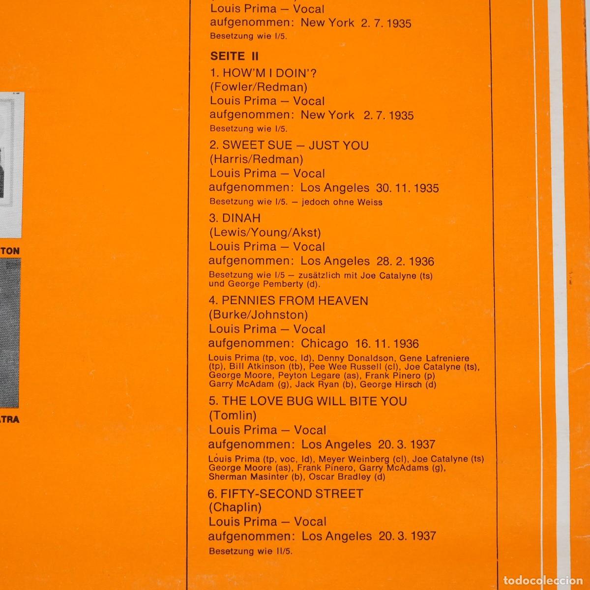 Discos de vinilo: DISCO DE VINILO - CLASSIC PRIMA - LOUIS PRIMA - Foto 4