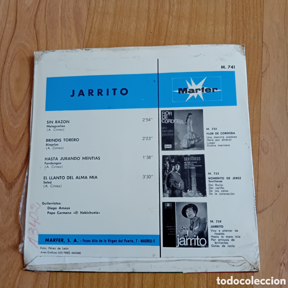 Discos de vinilo: JARRITO. SIN RAZON. MALAGUE&Ntilde;AS - Foto 2
