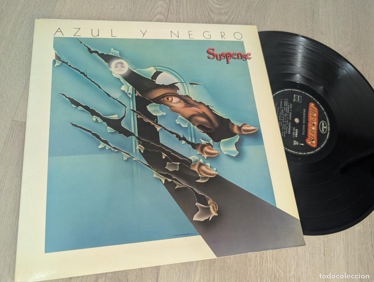Discos de vinilo: AZUL Y NEGRO - SUSPENSE ..LP DE 1984 - CARPETA ABIERTA - MERCURY ..INCLUYE EL HOMBRE LOBO