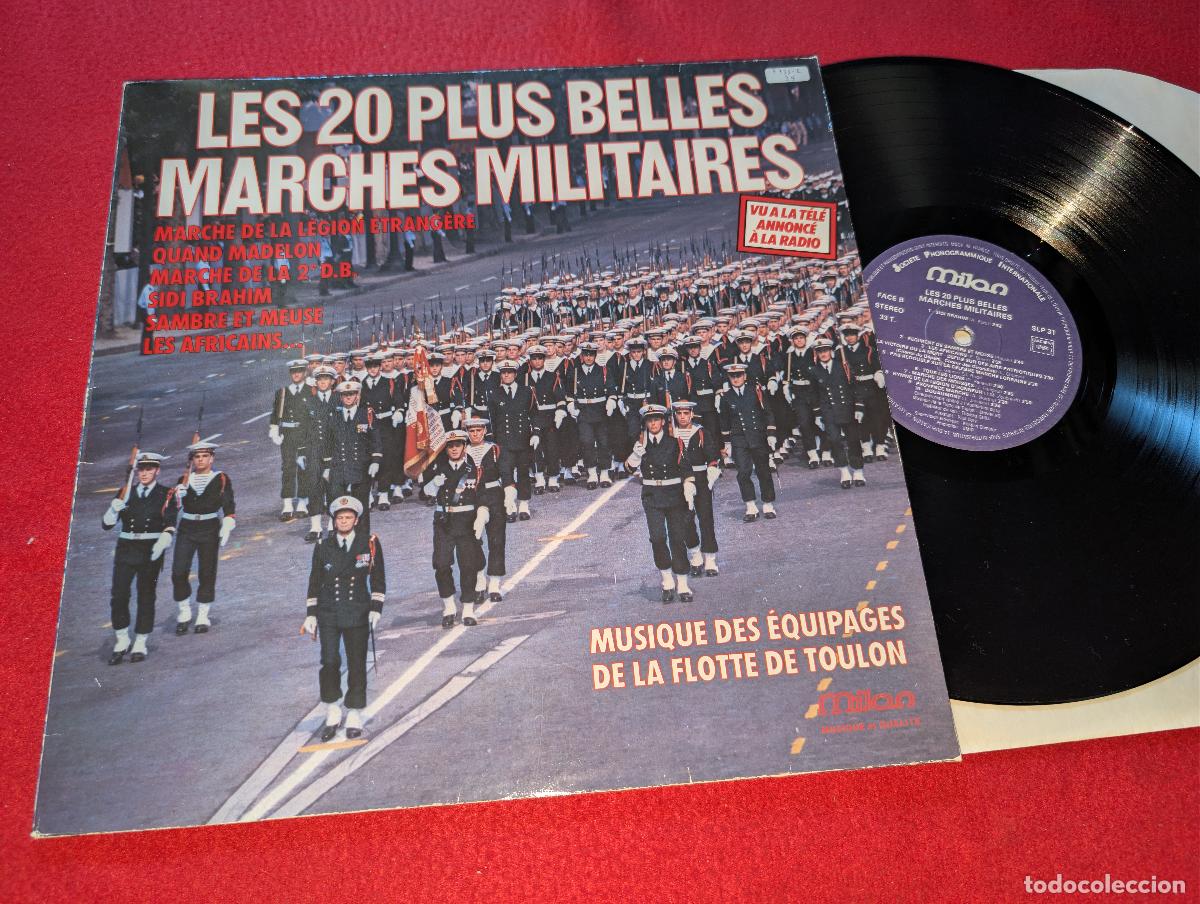Discos de vinilo: MUSIQUE DES EQUIPAGES FLOTTE TOULON MILITAR Les 20 plus belles marches militaires LP FRANCIA FRANCE