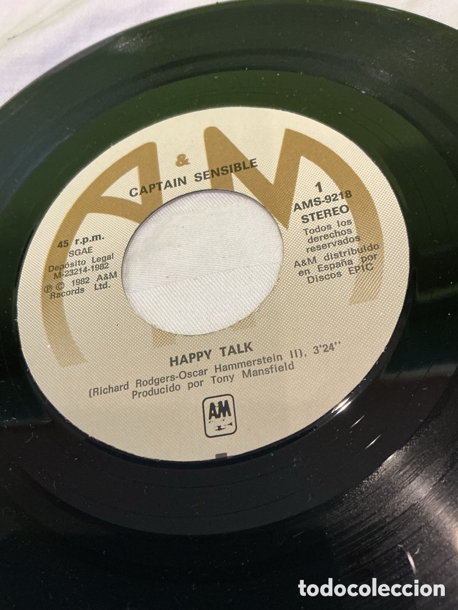 Discos de vinilo: CAPTAIN SENSIBLE &ndash; HAPPY TALK &ndash; SINGLE 1982 - Foto 3