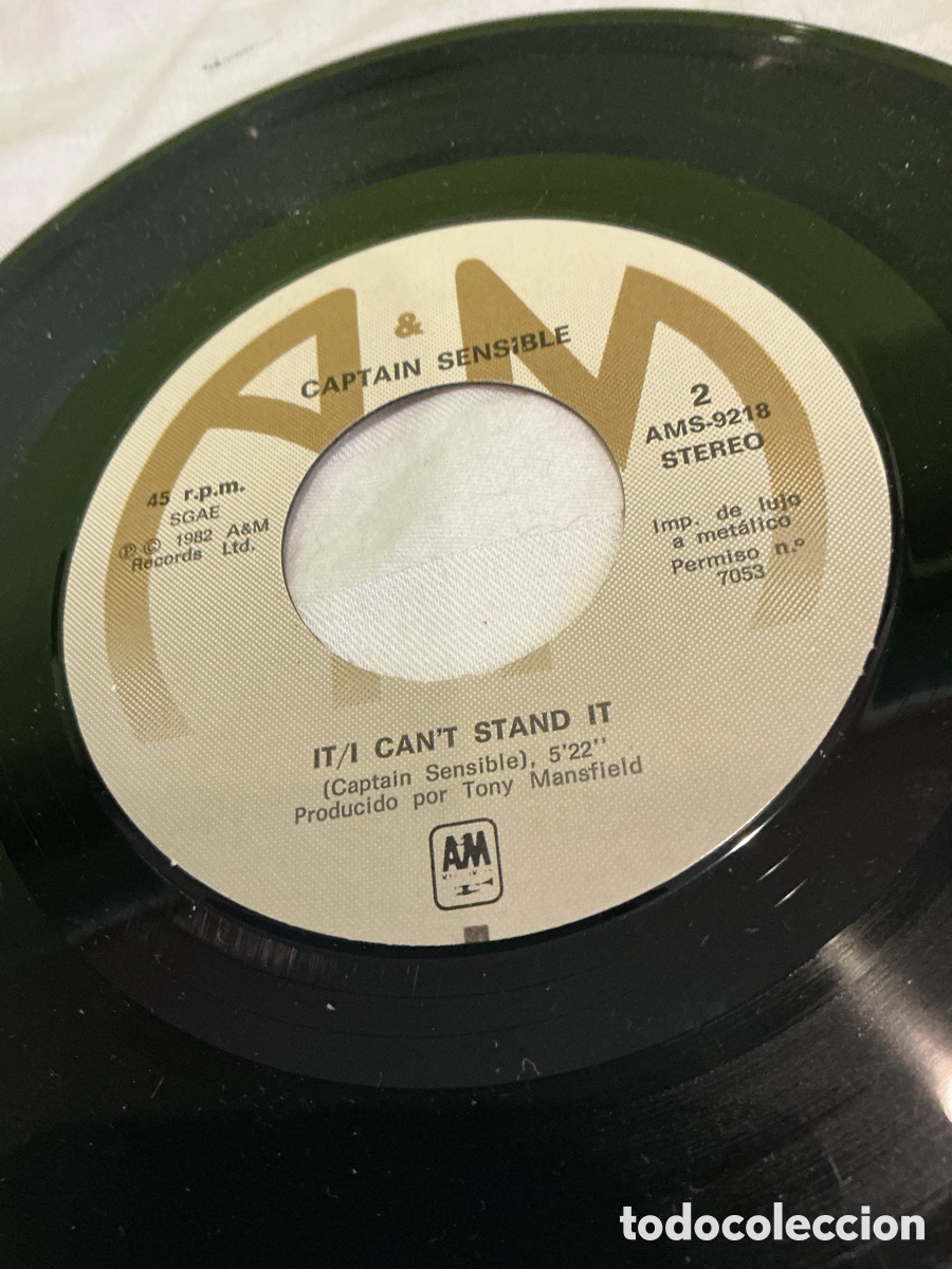 Discos de vinilo: CAPTAIN SENSIBLE &ndash; HAPPY TALK &ndash; SINGLE 1982 - Foto 4