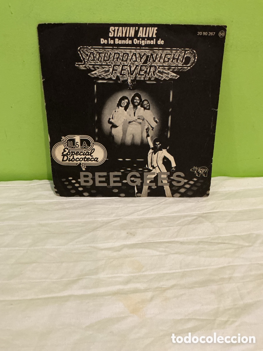 Discos de vinilo: BEE GEES &ndash; STAYIN&rsquo; ALIVE &ndash; SINGLE 1977