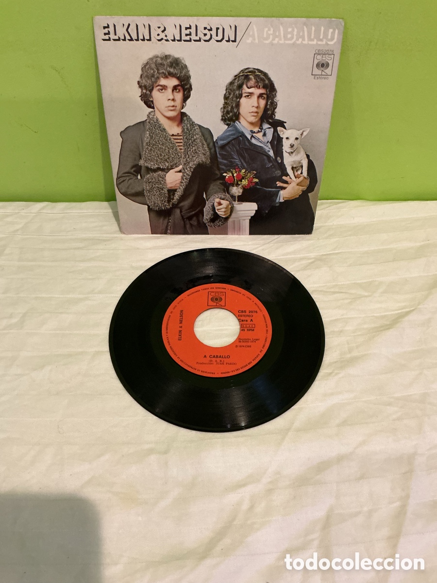 Discos de vinilo: ELKIN & NELSON &ndash; A CABALLO &ndash; SINGLE 1974 - Foto 2