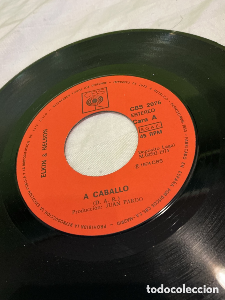 Discos de vinilo: ELKIN & NELSON &ndash; A CABALLO &ndash; SINGLE 1974 - Foto 3