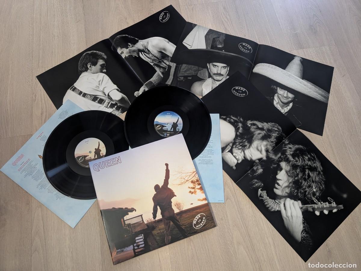 Vinyl records: QUEEN - MADE IN HEAVEN ..2 LP&acute;S - CARPETA ABIERTA CON ENCARTES Y LOS 3 POSTERS - COMO NUEVO - 2015